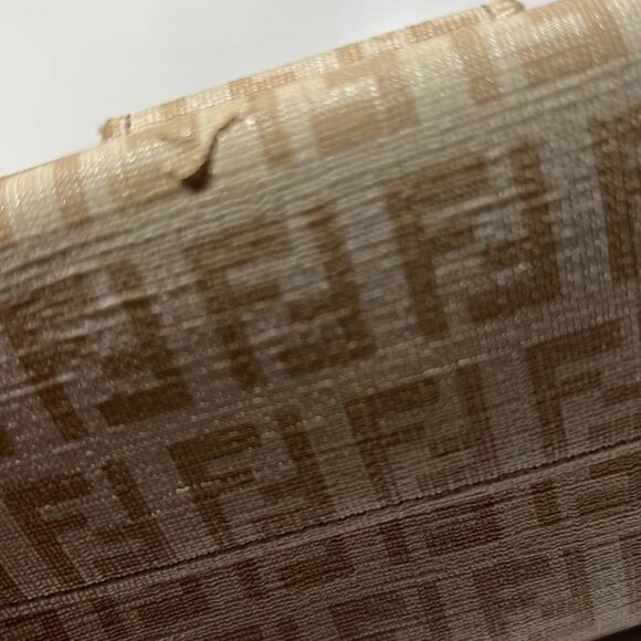 Fendi Wallet Purse Zucchino Canvas Leather Woman - Picture 10 of 12